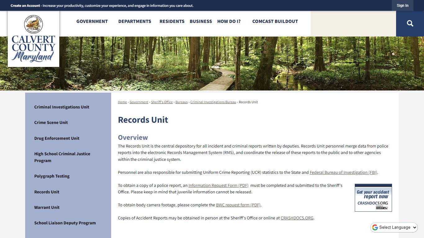 Records Unit | Calvert County, MD - Official Website